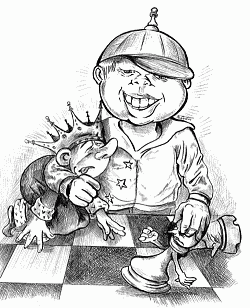 Schach-Karikatur: Schach-Wunderkind